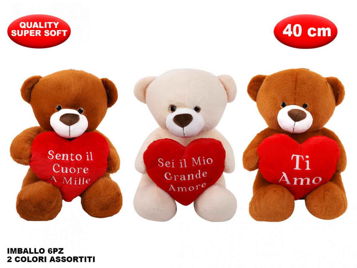 PELUCHE ORSO CON CUORE MORBIDO 40cm 169629 41272