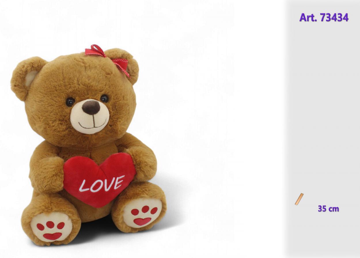 ORSO PELUCHE CON CUORE E FIOCCO 973434 52548