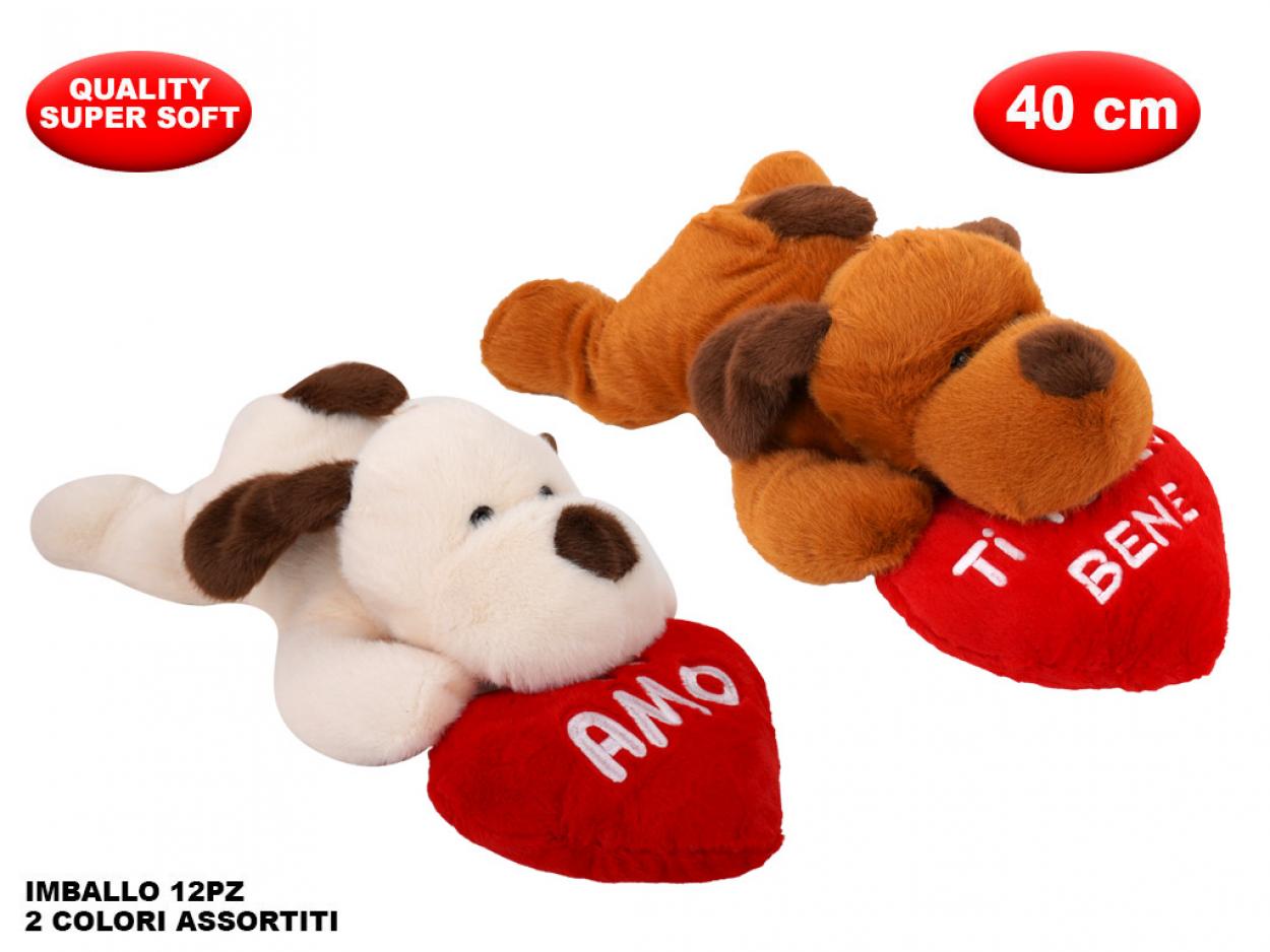 PELUCHE CANE CON CUORE MORBIDO 40cm 169636 41272