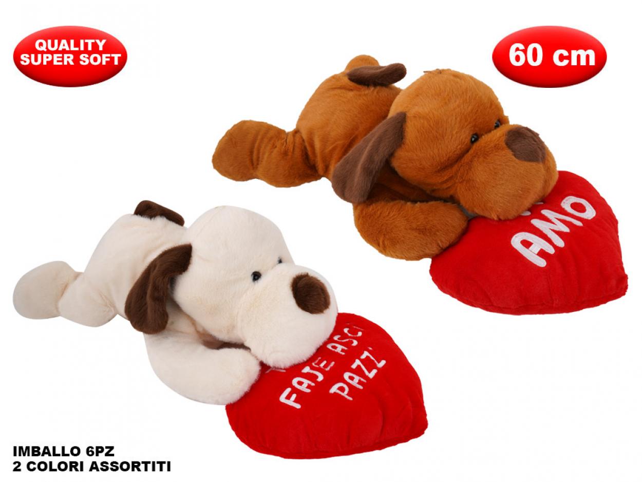 PELUCHE CANE CON CUORE MORBIDO 60cm 169650 41272
