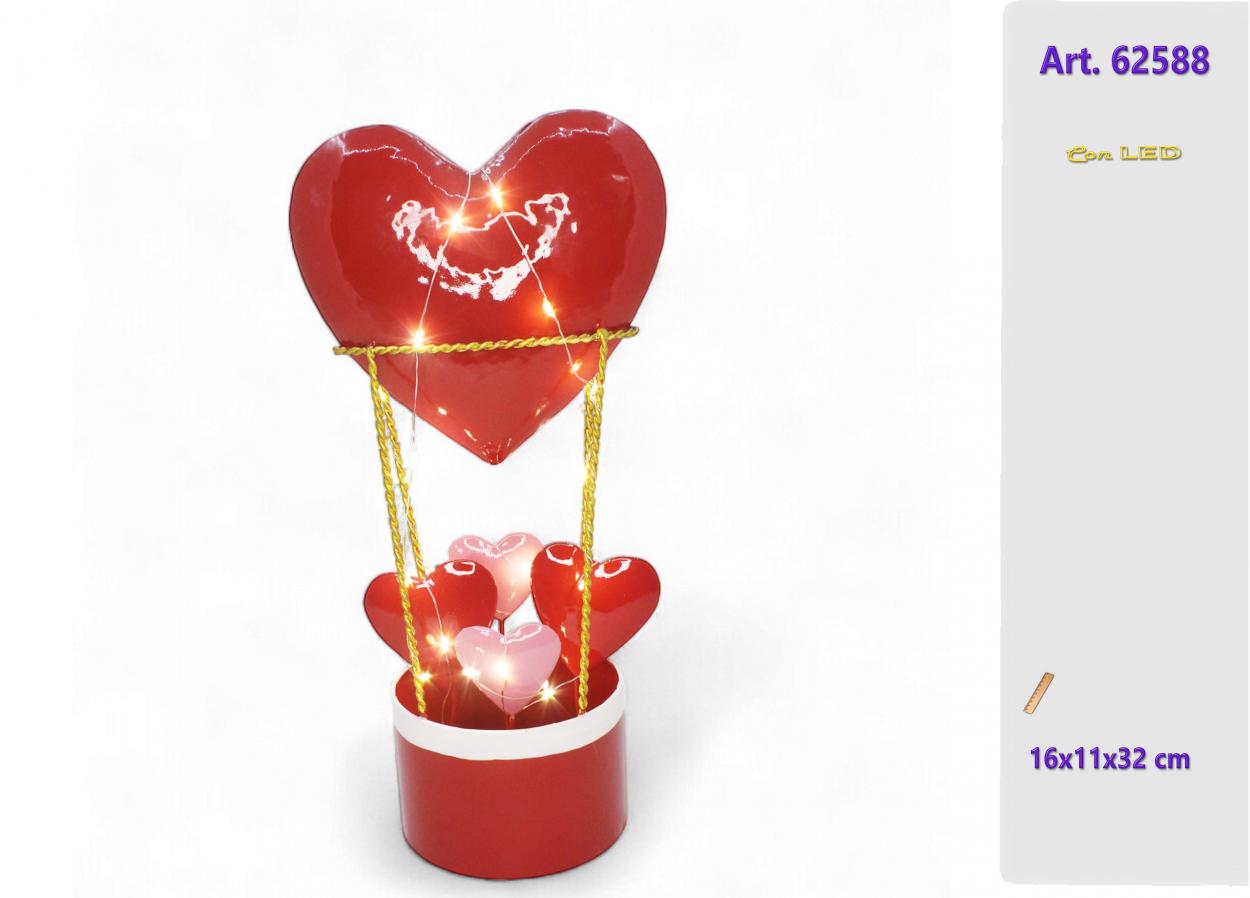 CUORE METALLO CON LED 162588 52548