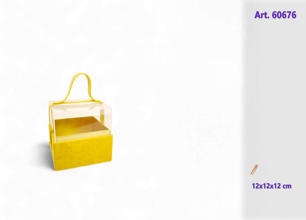 SCATOLA PLASTICA E TESSUTO GIALLO 160676 52548