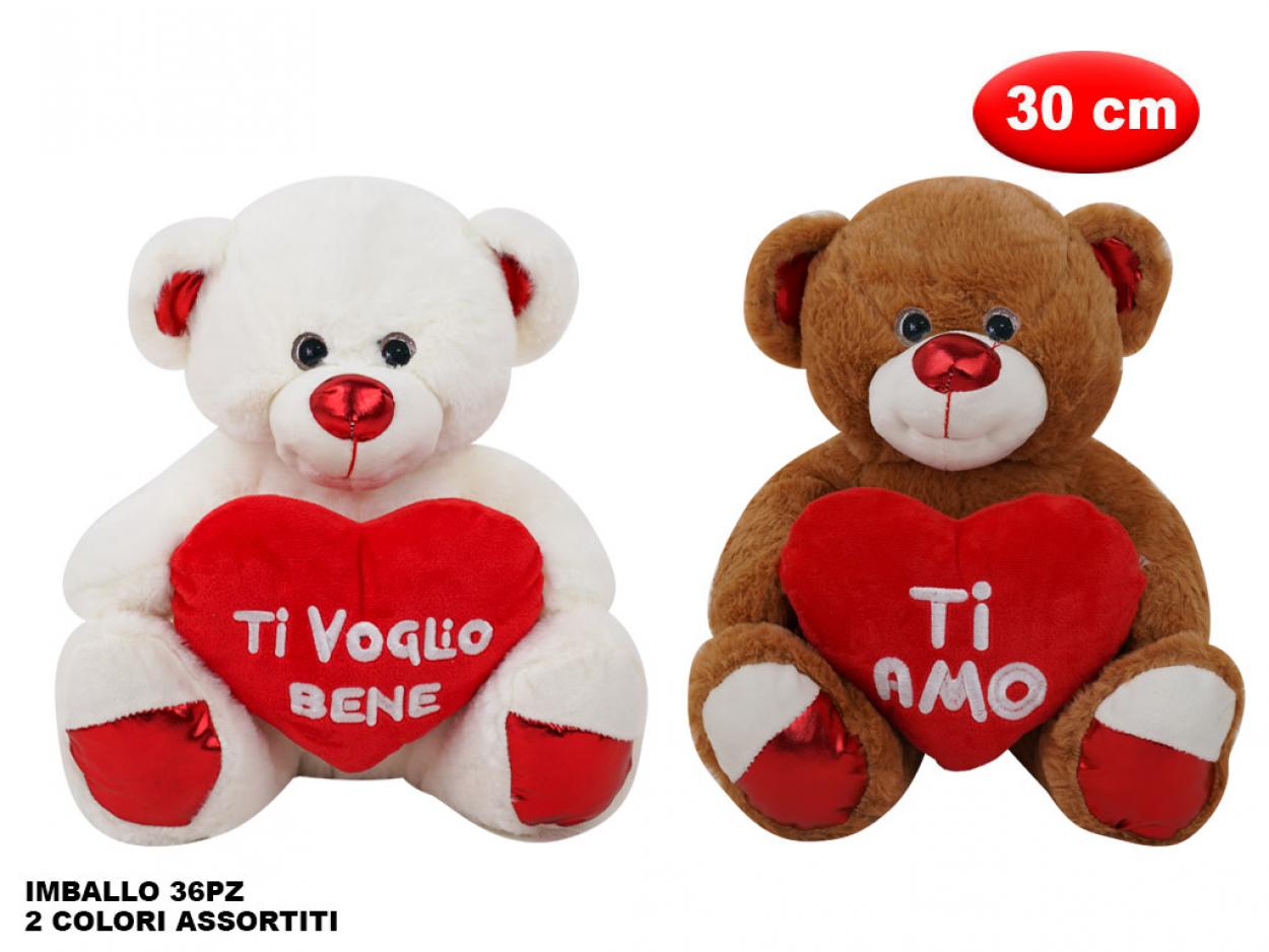 PELUCHE ORSETTO CON CUORE MORBIDO 30cm 169544 41272