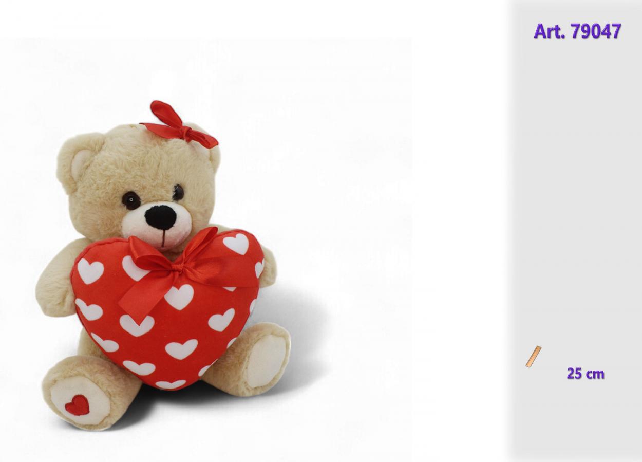 ORSO PELUCHE CON CUORE E FIOCCO 979047 52548