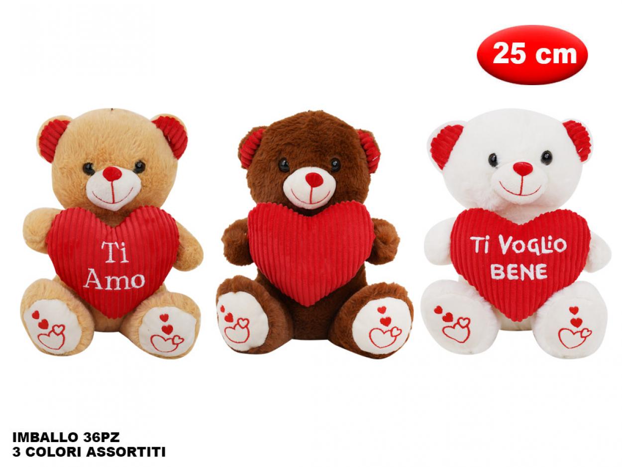 PELUCHE ORSO CON CUORE MORBIDO 25cm 169414 41272
