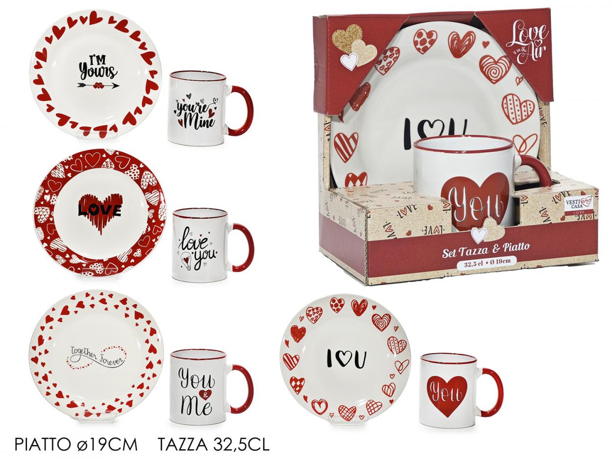 SET 2pz TAZZA 32,5cl CON PIATTO 19cm 452852 40619