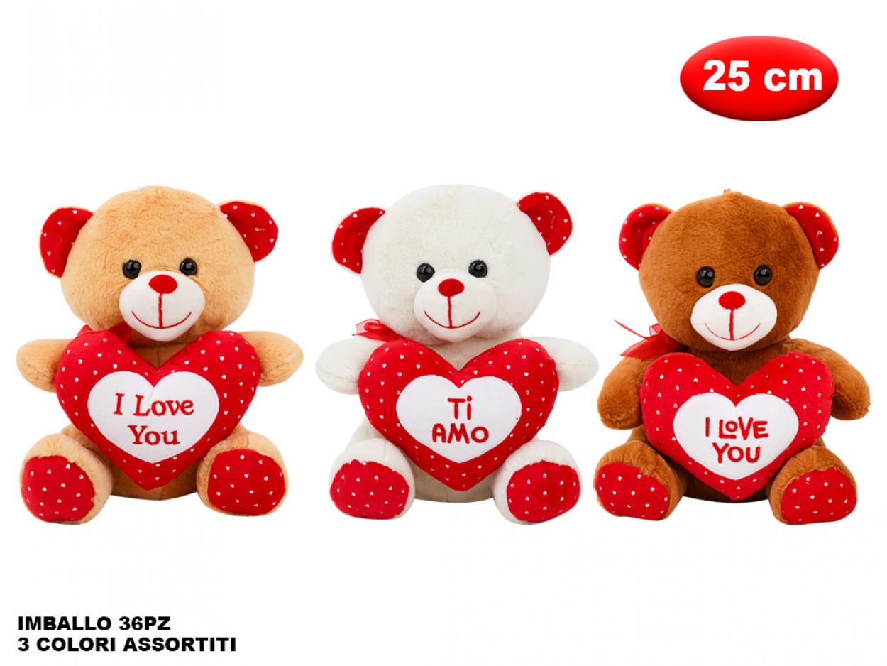 PELUCHE ORSO CON CUORE MORBIDO 25cm 169506 41272