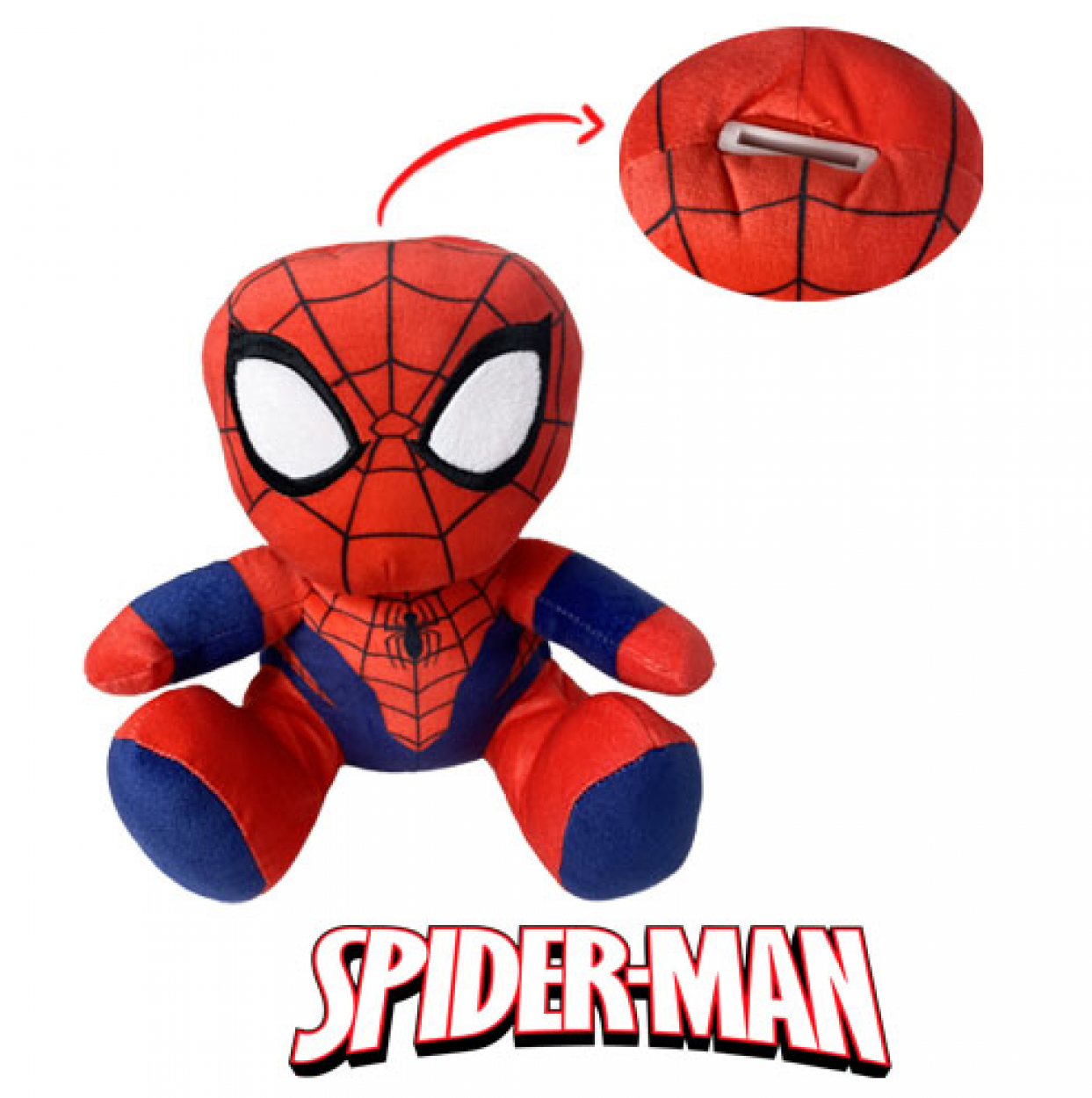 SPI36-5411 (MIS 3) MARVEL SPIDERMAN SALVADANAIO PELUCHE 20cm 41115