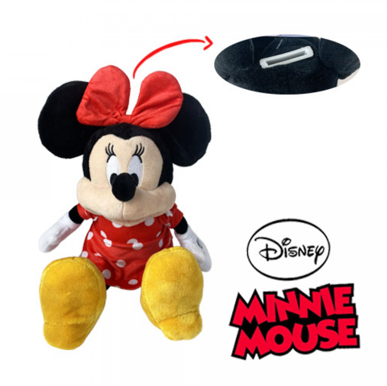 MIN36-5410 (MIS 3) DISNEY MINNIE SALVADANAIO PELUCHE 20cm 41115