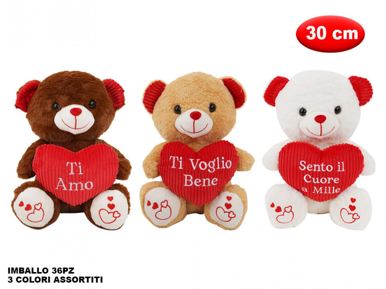 PELUCHE ORSO CON CUORE MORBIDO 30cm 169438 41272