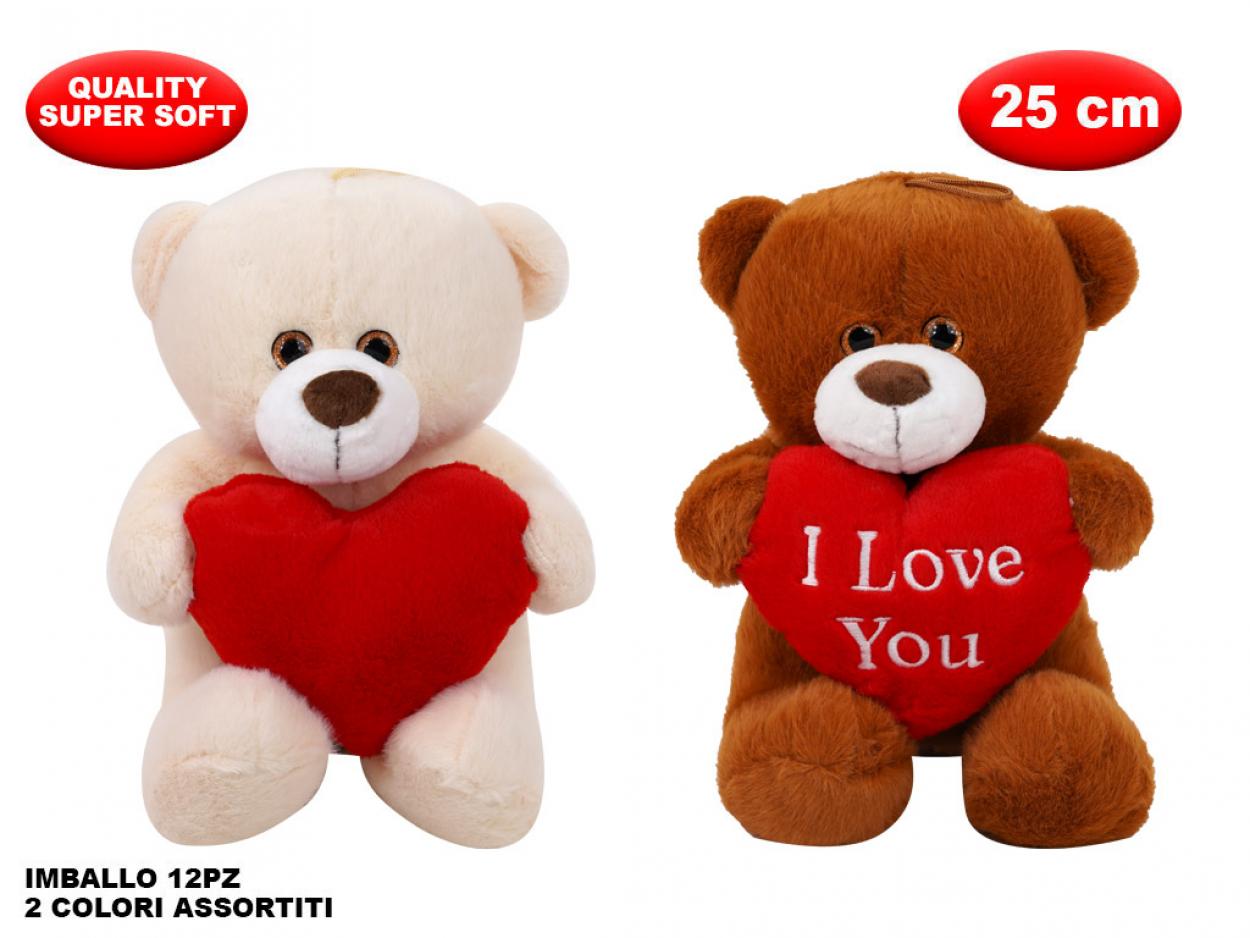 PELUCHE ORSO CON CUORE MORBIDO 25cm 169605 41272