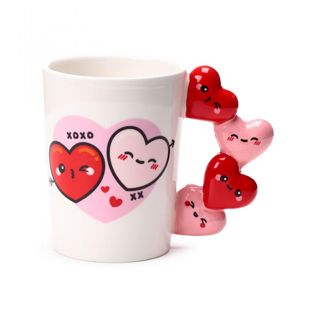 SMUG416 TAZZA IN CERAMICA CON MANICO A FORMA DI CUORI J'ADORAMALS BACI XOXO 400ml 41273