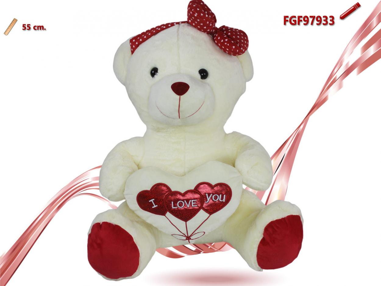 ORSO PELUCHE CON CUORE E FIOCCO 497933 52548