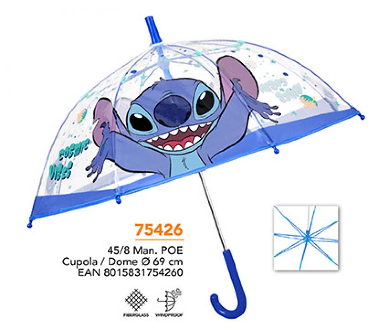 OMBRELLO 45cm CUPOLA POE STITCH 75426 40035