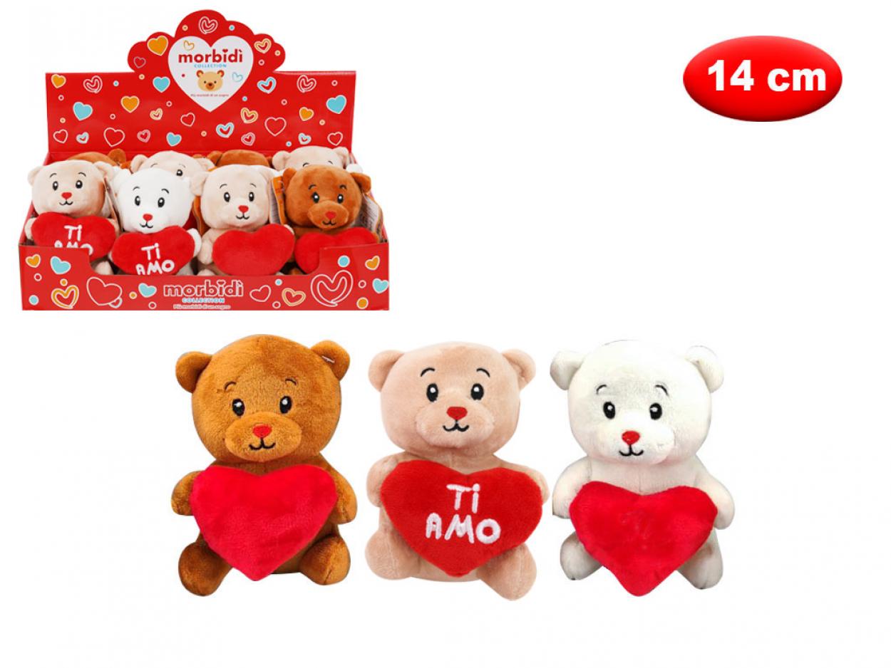 PELUCHE ORSETTI CON CUORE MORBIDO 14cm 169599 41272