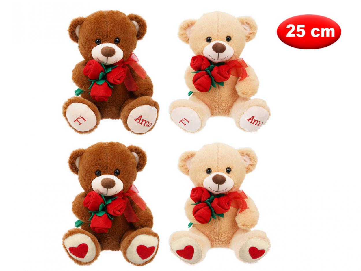 PELUCHE ORSO CON FIORI 25cm 170069 41272