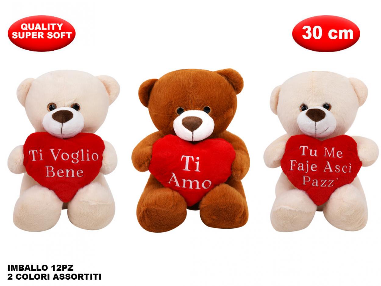 PELUCHE ORSO CON CUORE MORBIDO 30cm 169612 41272