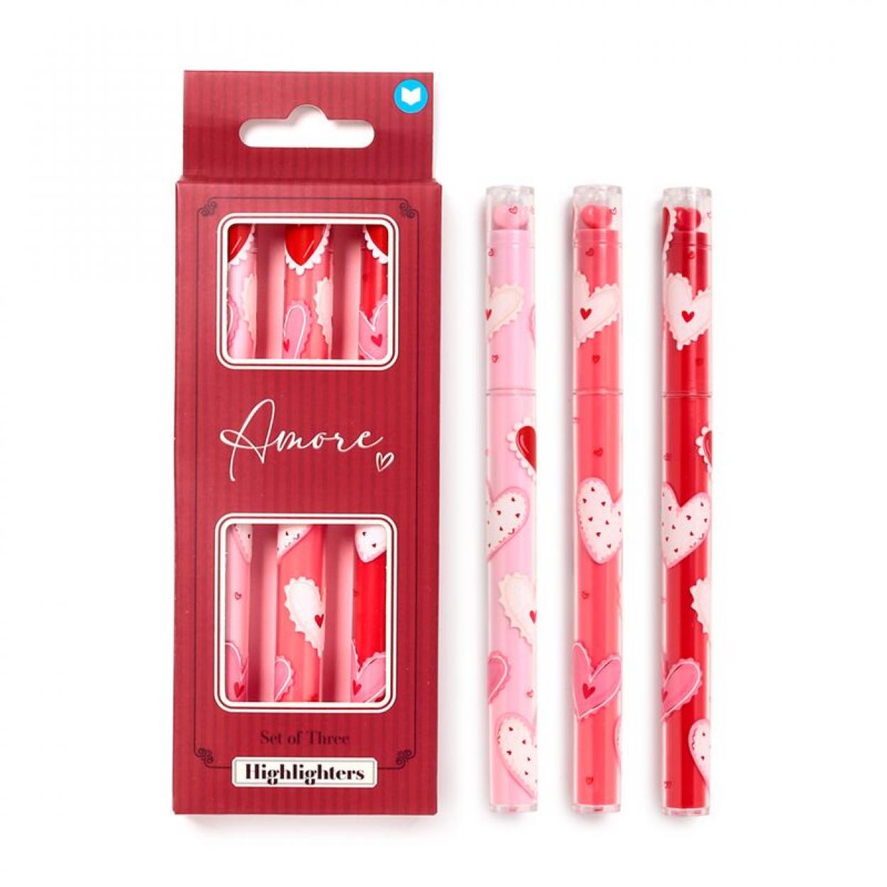 STA447 SET DI 3 EVIDENZIATORI CUORE AMORE 41273