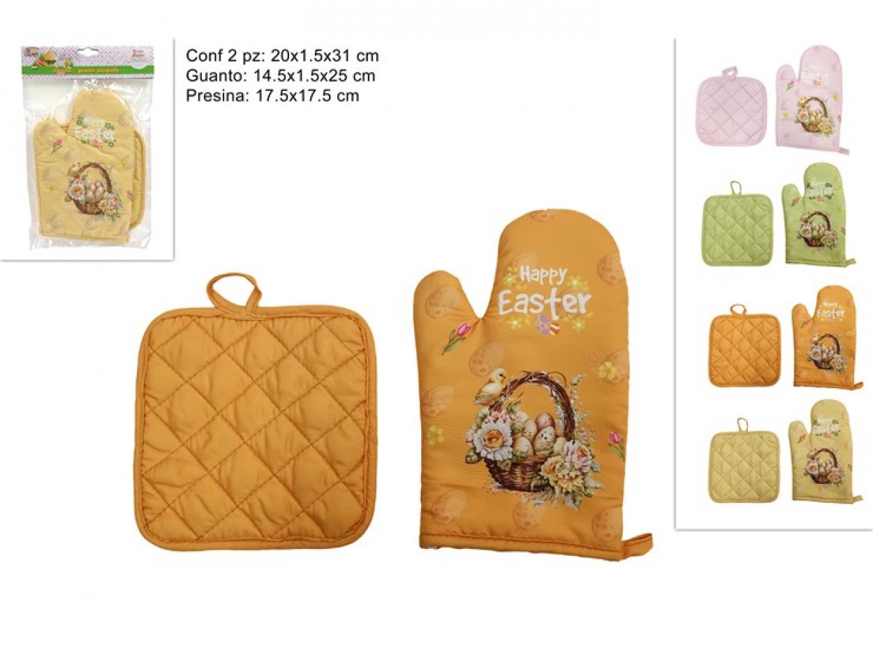PRESINA + GUANTO PASQUALE DECORO CESTO CON PULCINI 320113 40649