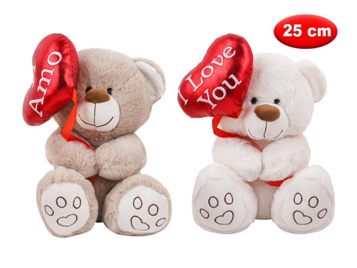 PELUCHE CON PALLONCINO CUORE 25cm 169704 41272