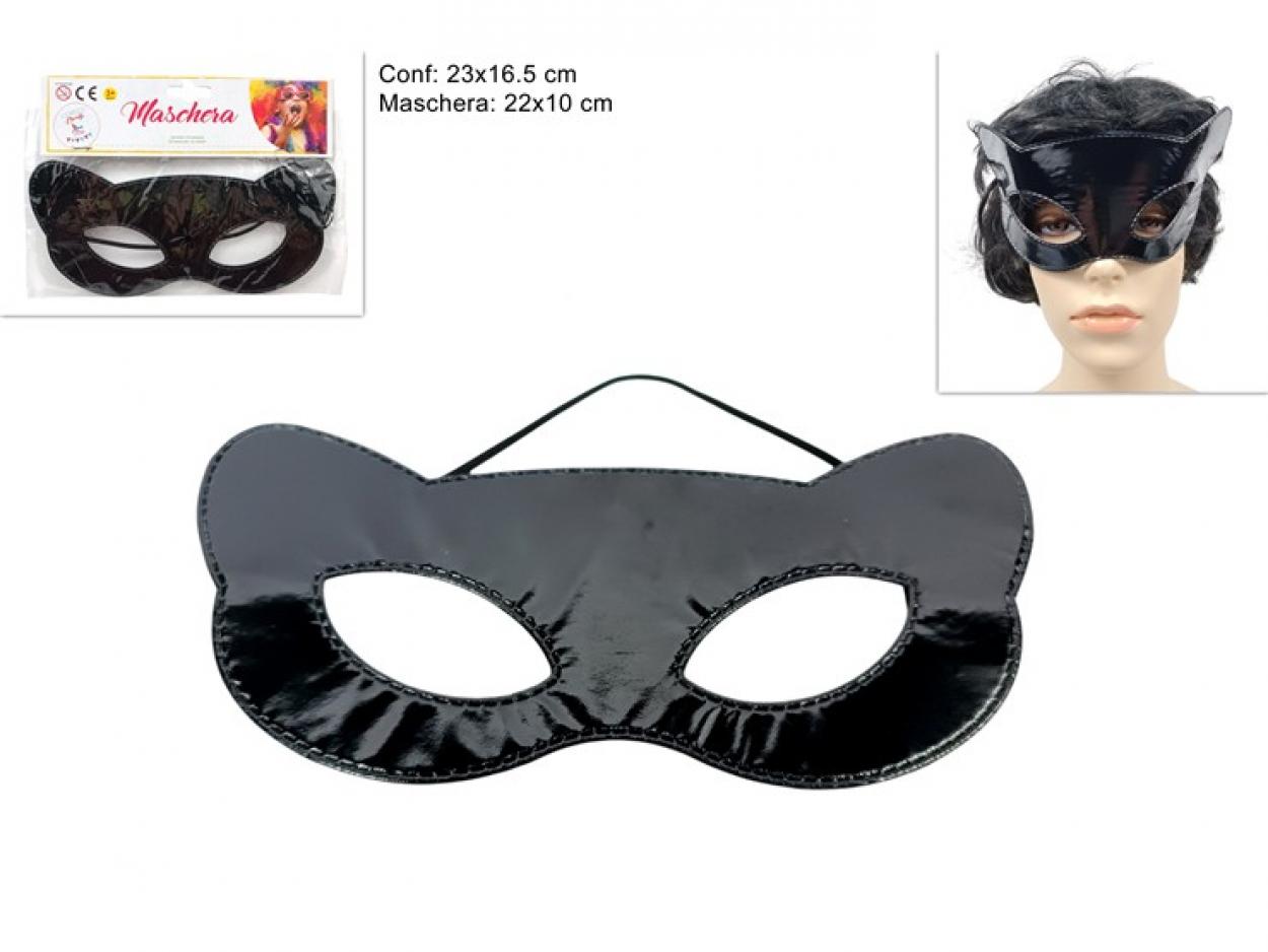 MASCHERA GATTO LUCIDA NERA 443794 40649