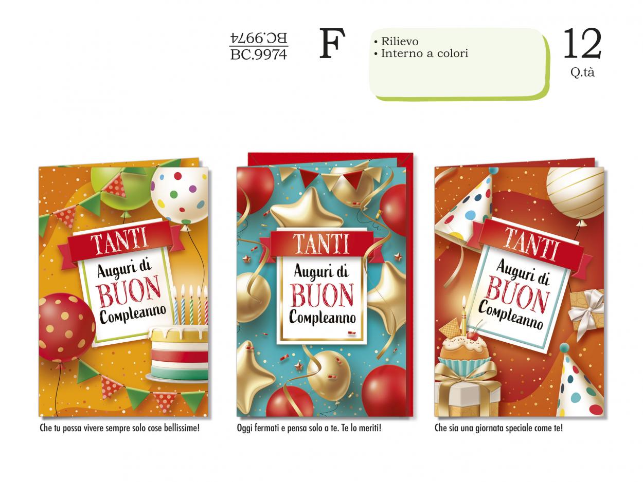 BC9974 BIGLIETTI COMPLEANNO GENERICO 40631