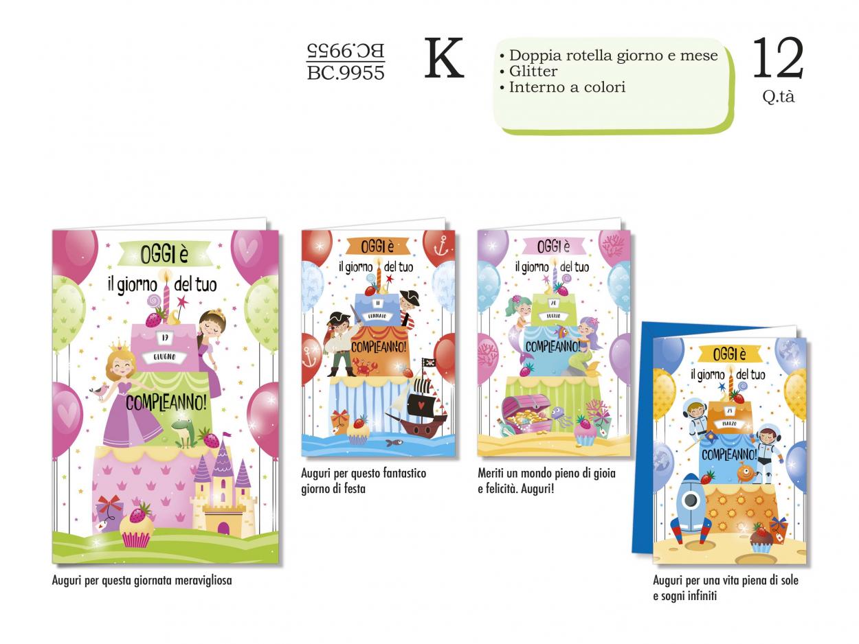 BC9955 BIGLIETTI COMPLEANNO BAMBINI ROTELLA 40631