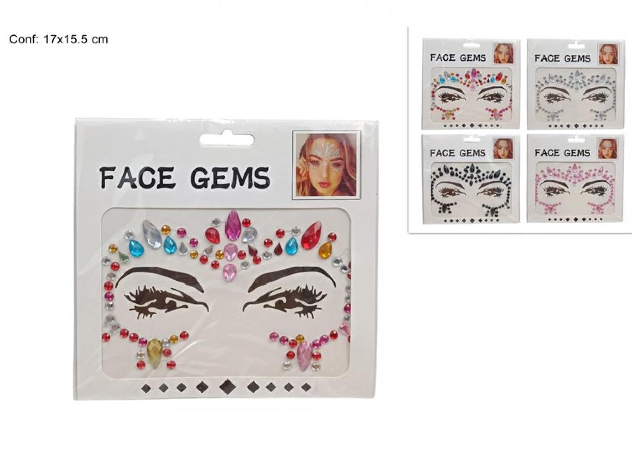 BRILLANTINI/STRASS ADESIVI PER VISO 417851 40649
