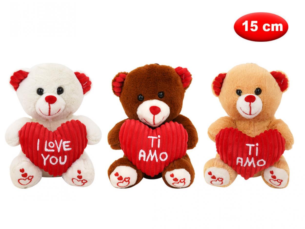 PELUCHE ORSO CON CUORE MORBIDO 15cm 169407 41272