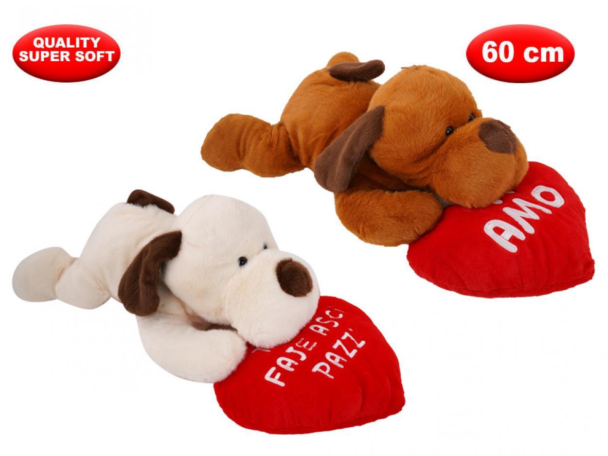 PELUCHE CANE CON CUORE MORBIDO 60cm 169650 41272