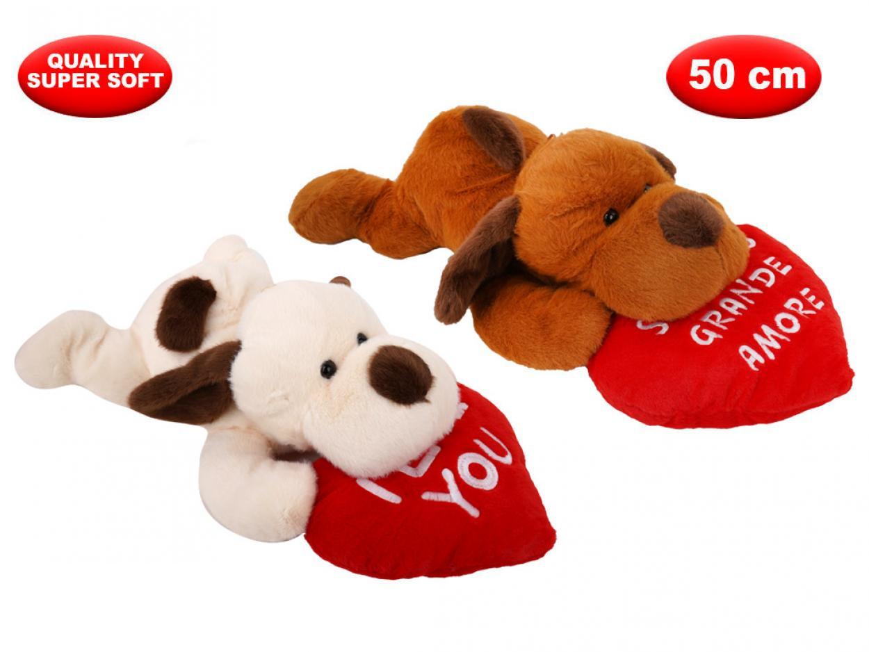 PELUCHE CANE CON CUORE MORBIDO 50cm 169643 41272