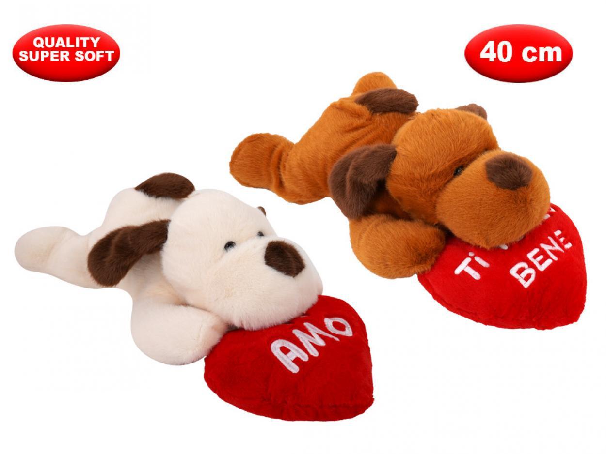 PELUCHE CANE CON CUORE MORBIDO 40cm 169636 41272
