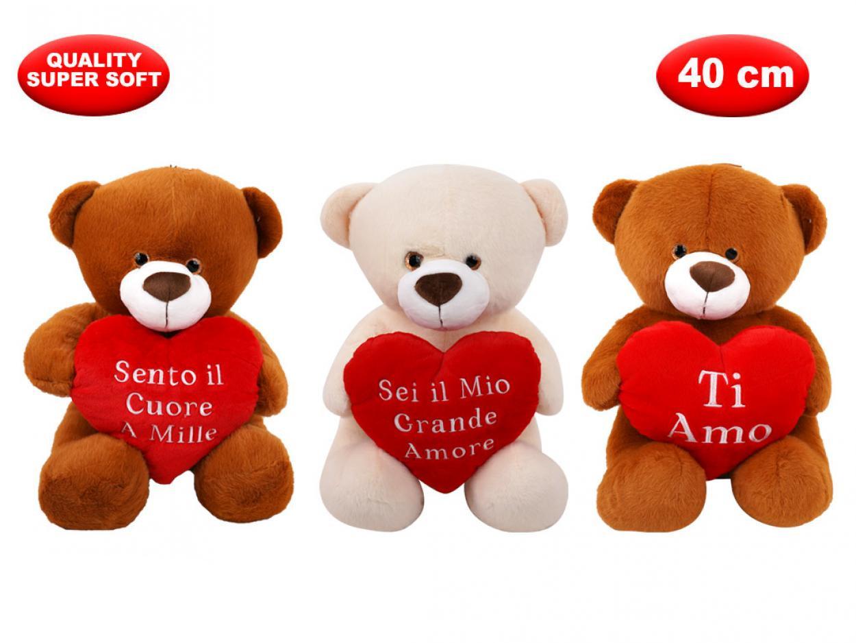PELUCHE ORSO CON CUORE MORBIDO 40cm 169629 41272