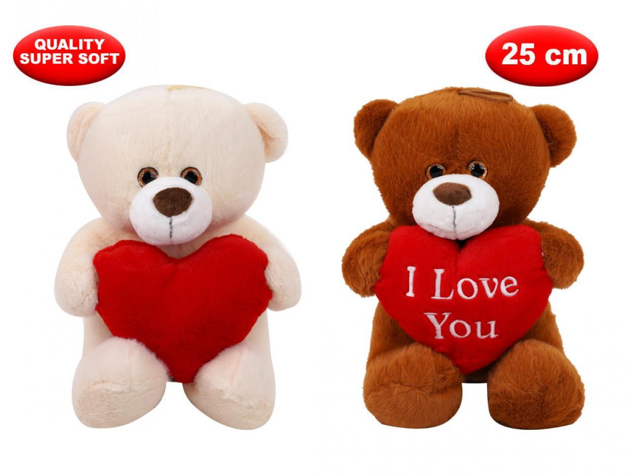PELUCHE ORSO CON CUORE MORBIDO 25cm 169605 41272