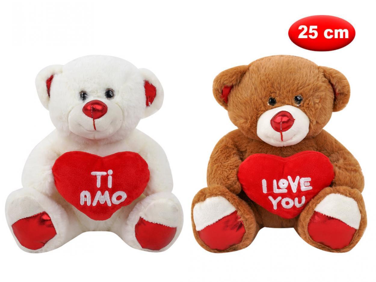 PELUCHE ORSETTO CON CUORE MORBIDO 25cm 169537 41272