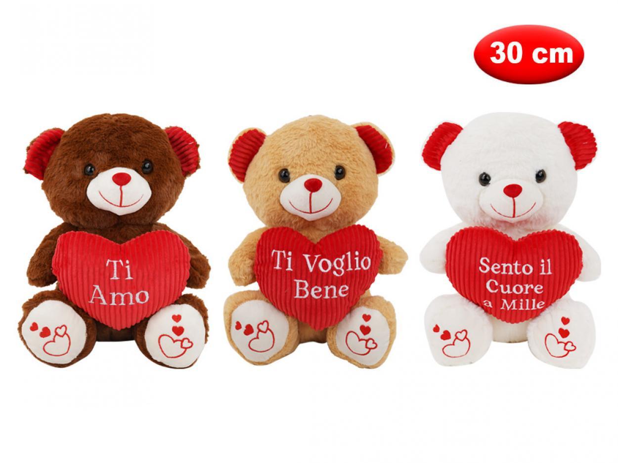 PELUCHE ORSO CON CUORE MORBIDO 30cm 169438 41272