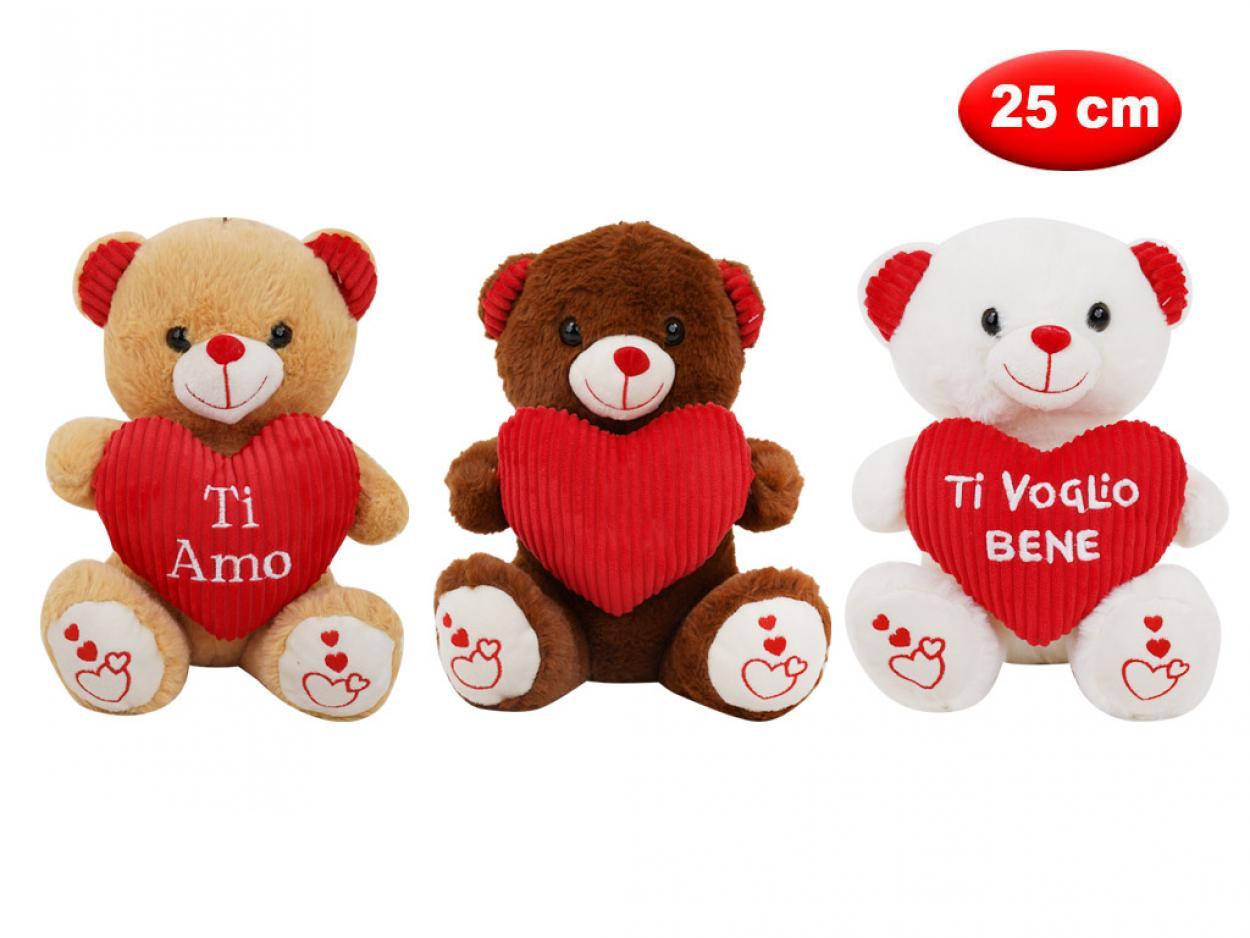 PELUCHE ORSO CON CUORE MORBIDO 25cm 169414 41272