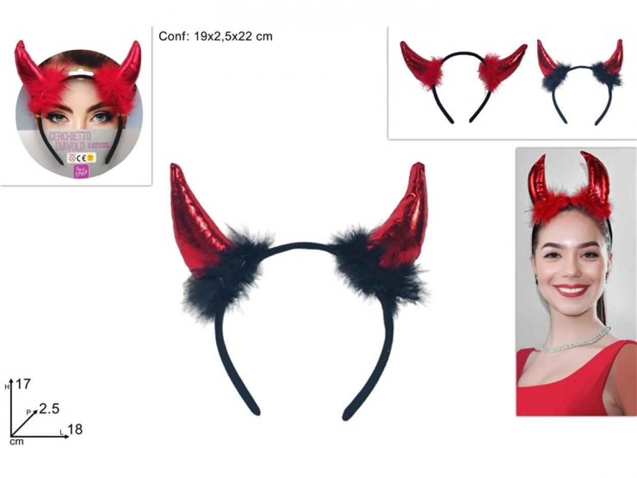 CERCHIETTO DIAVOLO CORNA CON PELLICCIA 845871 40649