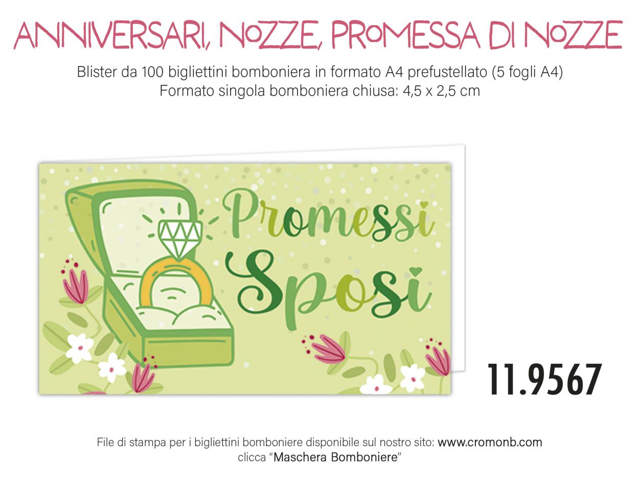 CONFEZIONE DA 100 BOMBONIERE PROMESSA 119567 40631