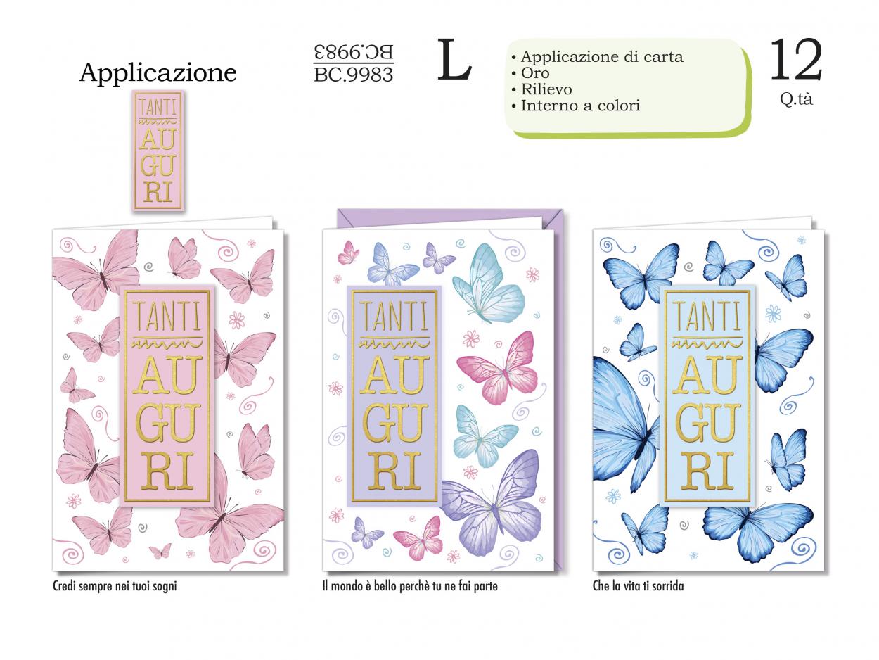 BC9983 BIGLIETTI COMPLEANNO FEMMINILE APPLICAZIONE 40631