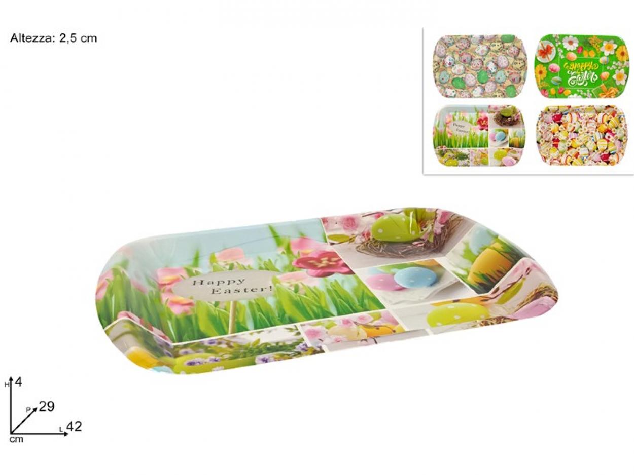 VASSOIO RETTANGOLARE 42x29x2,5cm DECORO PASQUALE 322261 40649