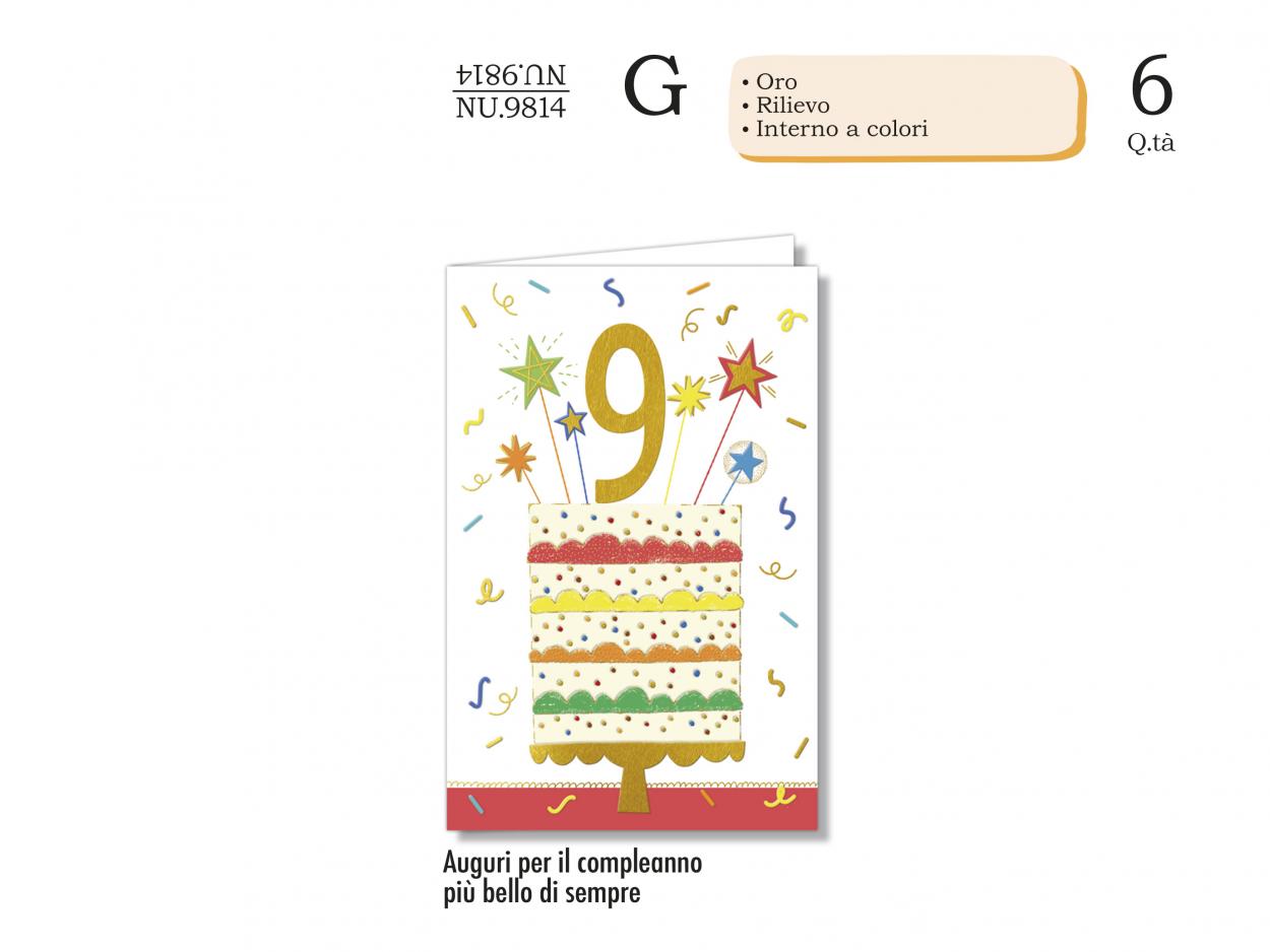 NU9814 BIGLIETTI NUMERI BAMBINI 9 40631