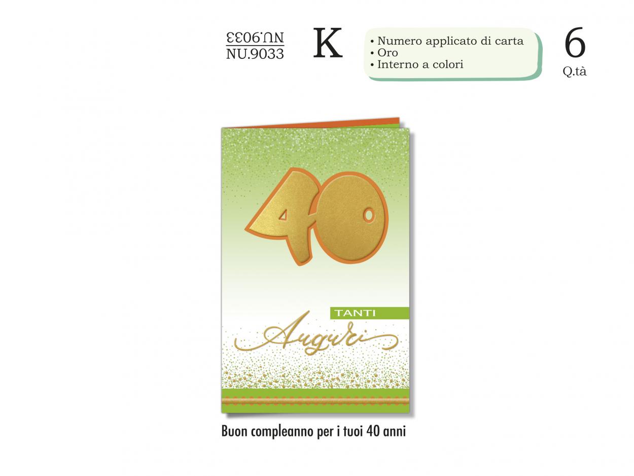 NU9033 BIGLIETTI NUMERI APPLICAZIONE PALLONCINO 40 40631