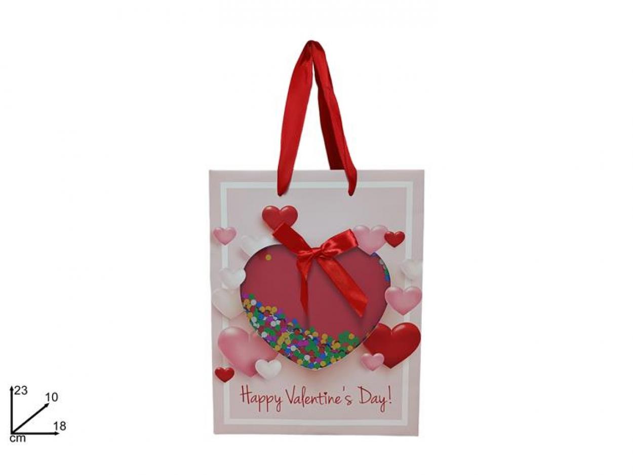 BUSTA REGALO CON CUORE 23x18x10cm 239323 40649