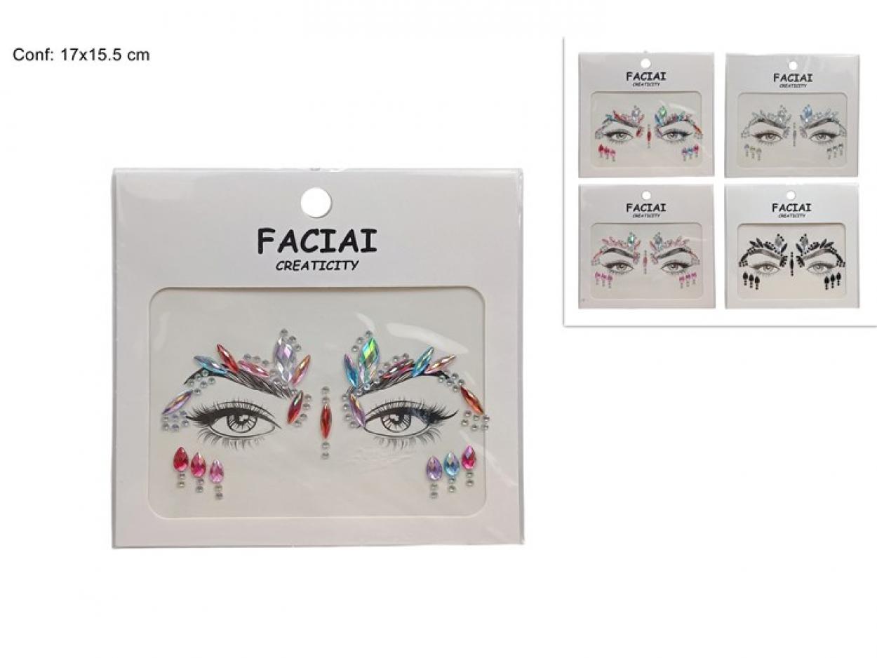 BRILLANTINI STRASS ADESIVI PER IL VISO 417813 40649