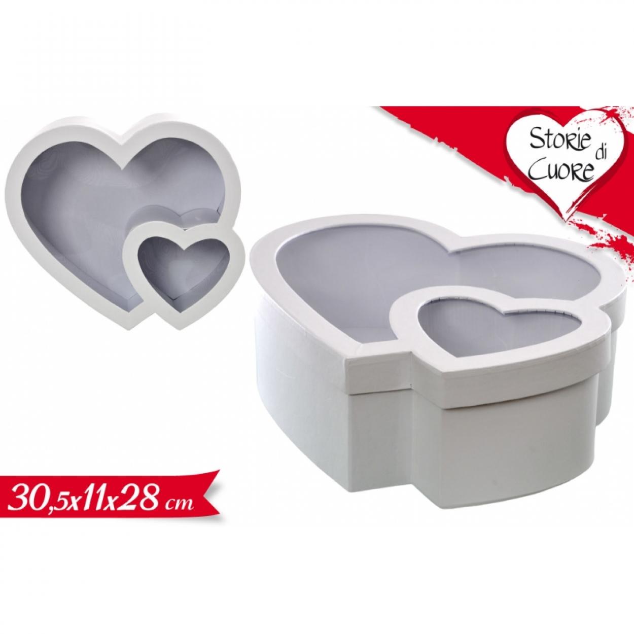 SCATOLA DOPPIO CUORE BIANCA 781894 40617