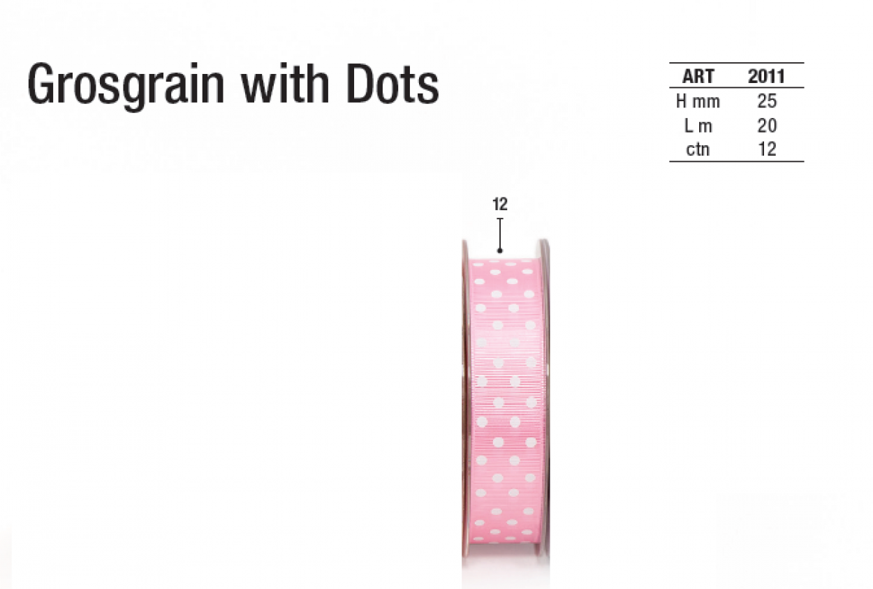 GROS GRAIN WITH DOTS 25mmx20m 2011 12 41277