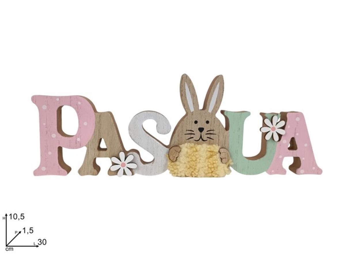 DECORAZIONE SCRITTA PASQUA IN LEGNO 428086 40649