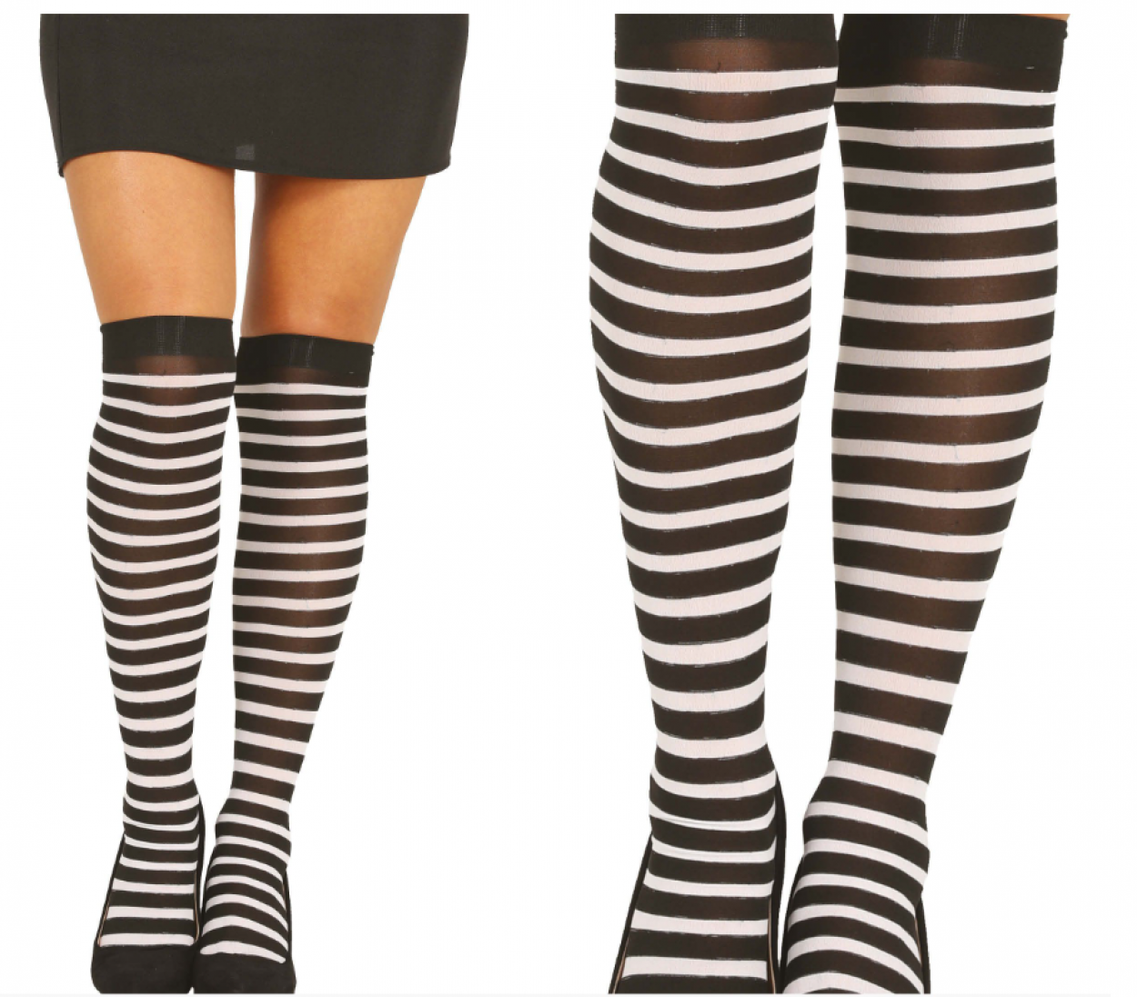 CALZE PARIGINE RIGATE BIANCHE/NERE 17328 52833