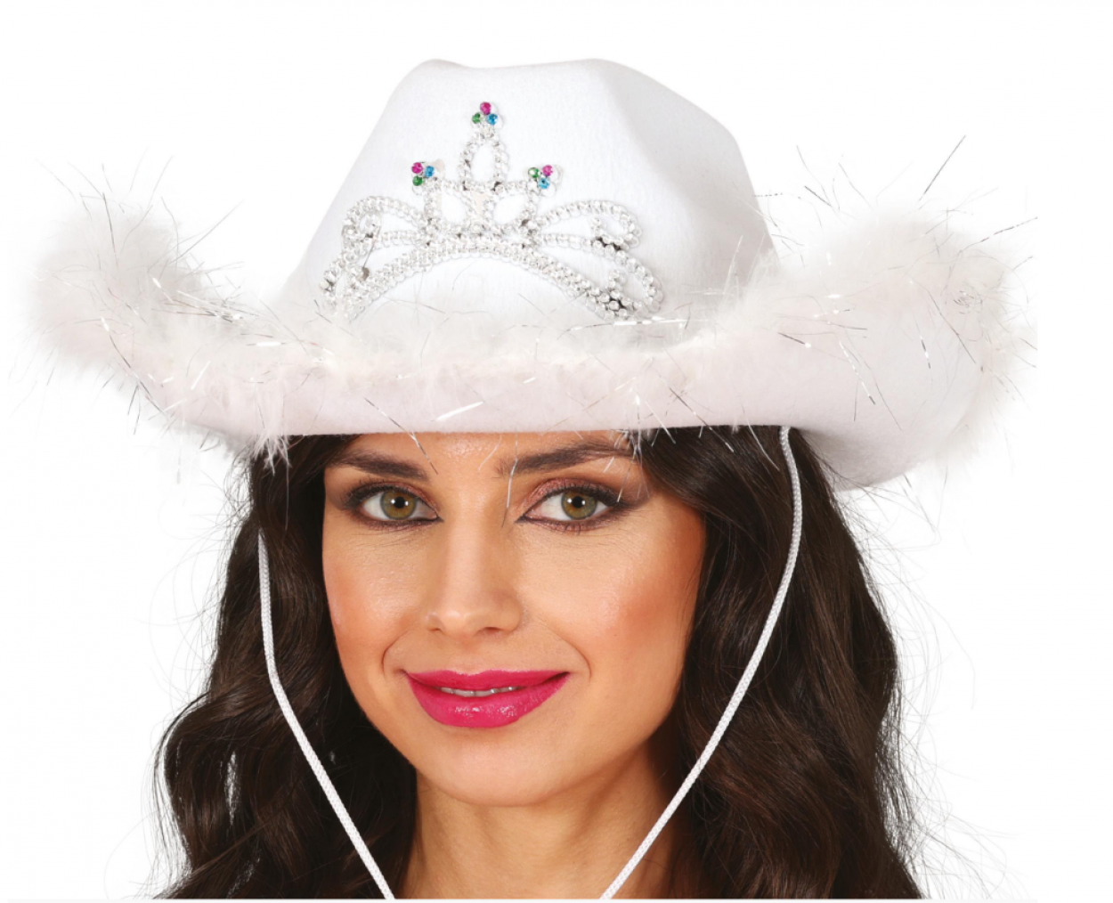 CAPPELLO COWBOY BIANCO CON FINITURE IN MORABOU 13550 52833